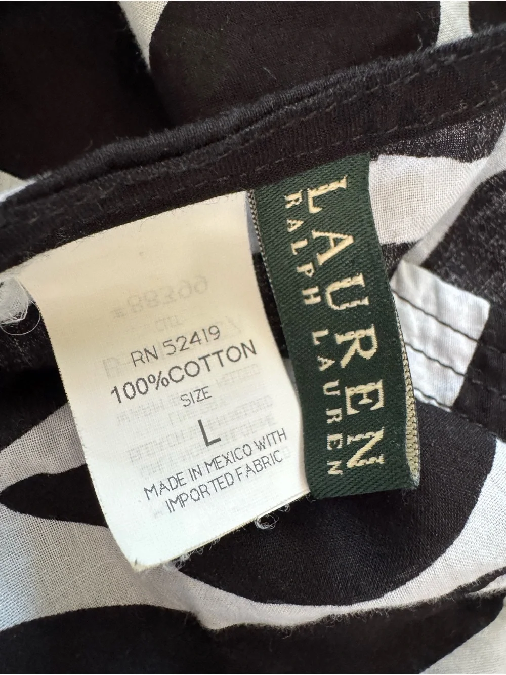 Vintage Lauren Ralph Lauren Black & White Zebra-Print Tunic Swim Coverup Dress